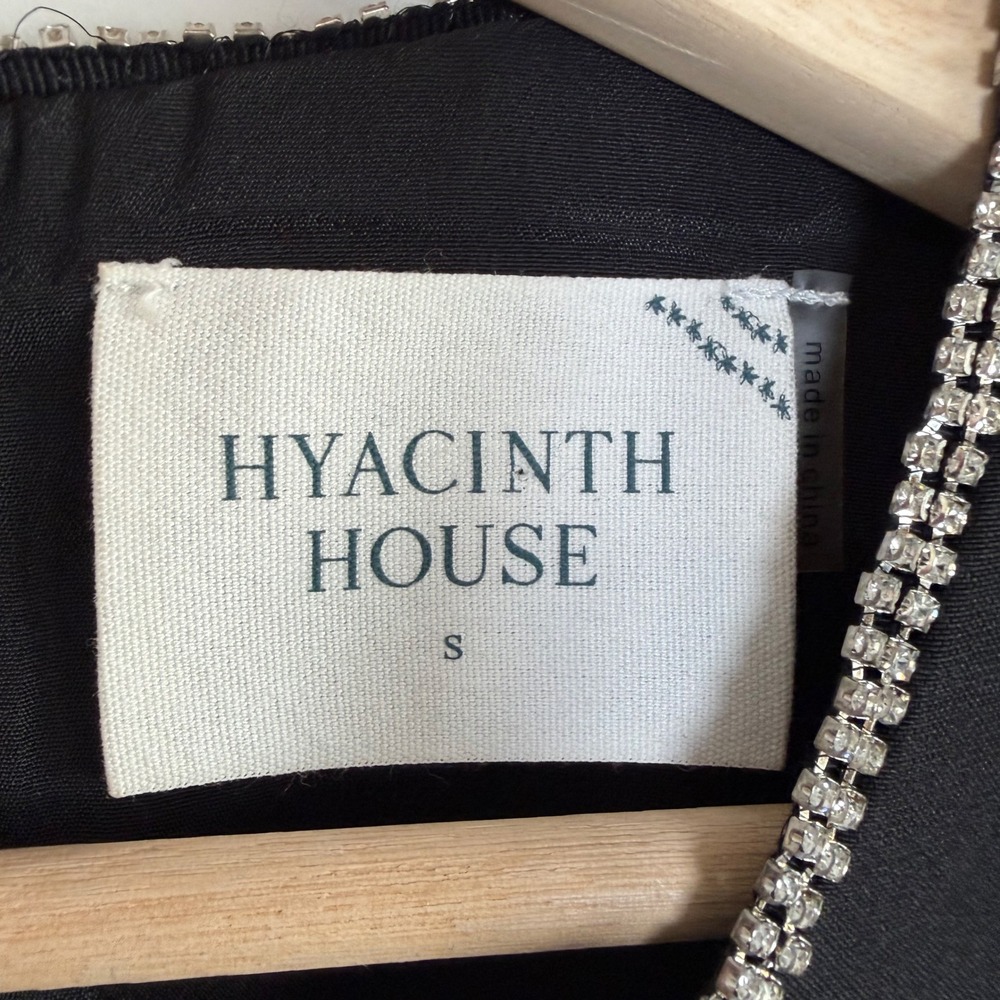 Tuckernuck Hyacinth House Blair Black Rhinestone Bow Long‎ Sleeve Blouse Small - Picture 5 of 11